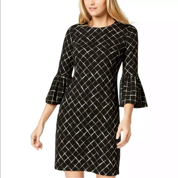 Calvin Klein Bell Sleeve Sheath Dress - Picture 1 of 7